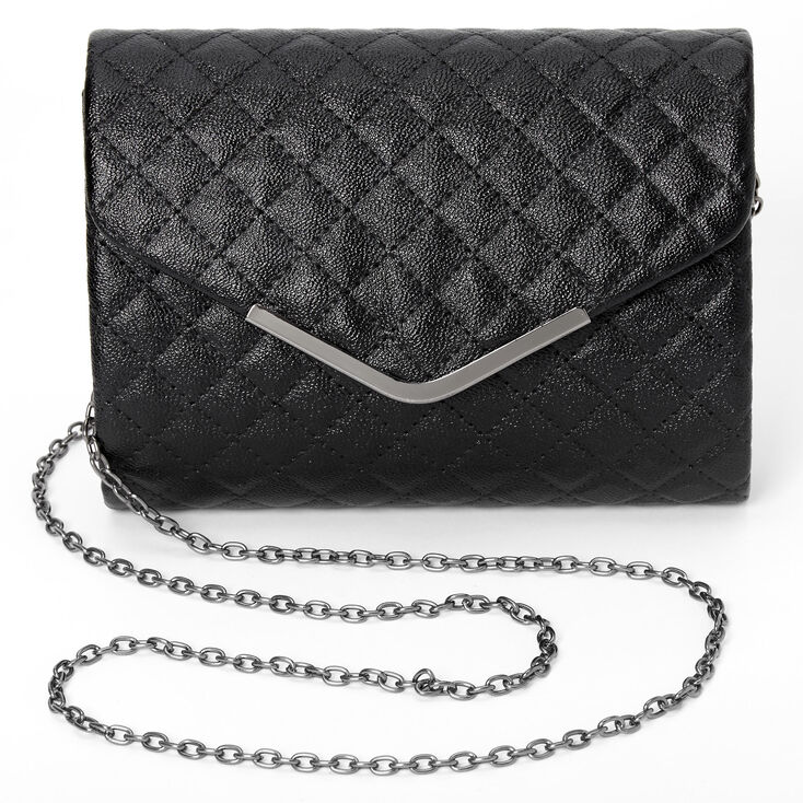 Claire's Pochette enveloppe matelassée - Noir