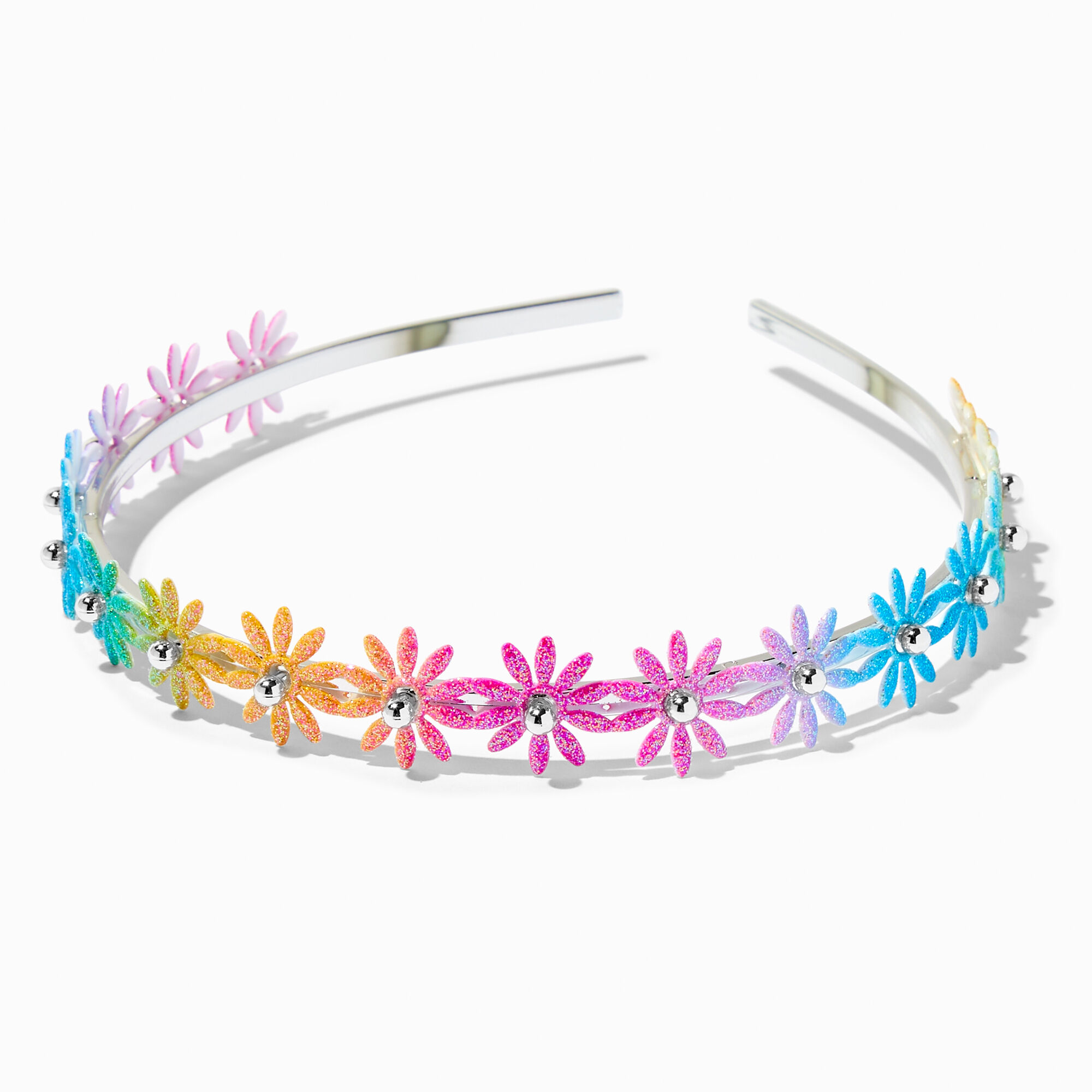 View Claires Club Flower Metal Headband Rainbow information