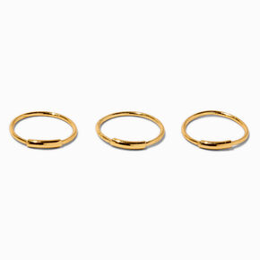 22G Gold-tone Sterling Silver Bar Hoop Nose Rings - 3 Pack,