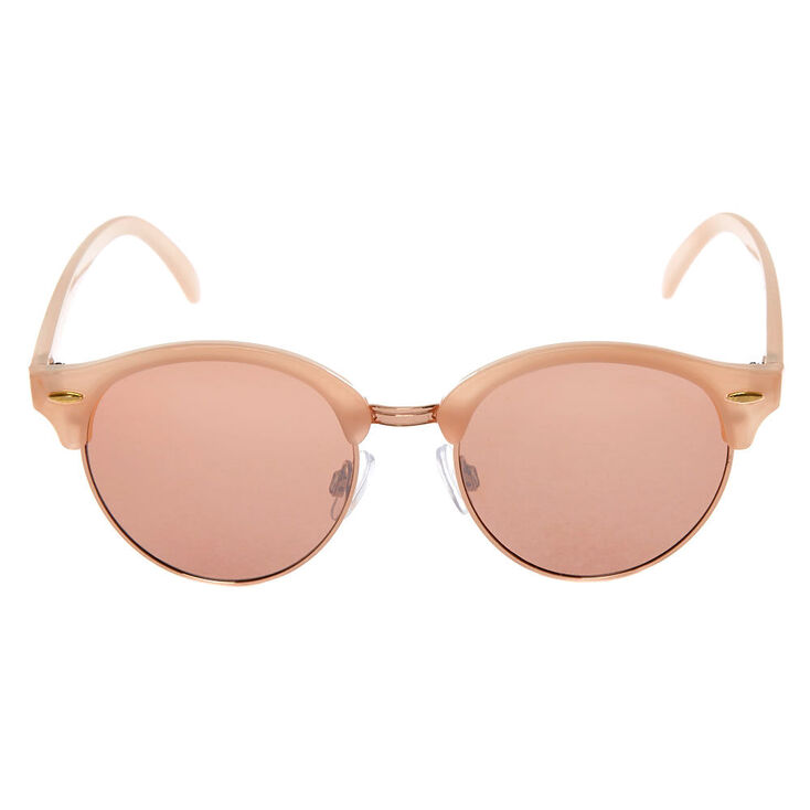 Rose Gold Tinted Mod Sunglasses - Blush,