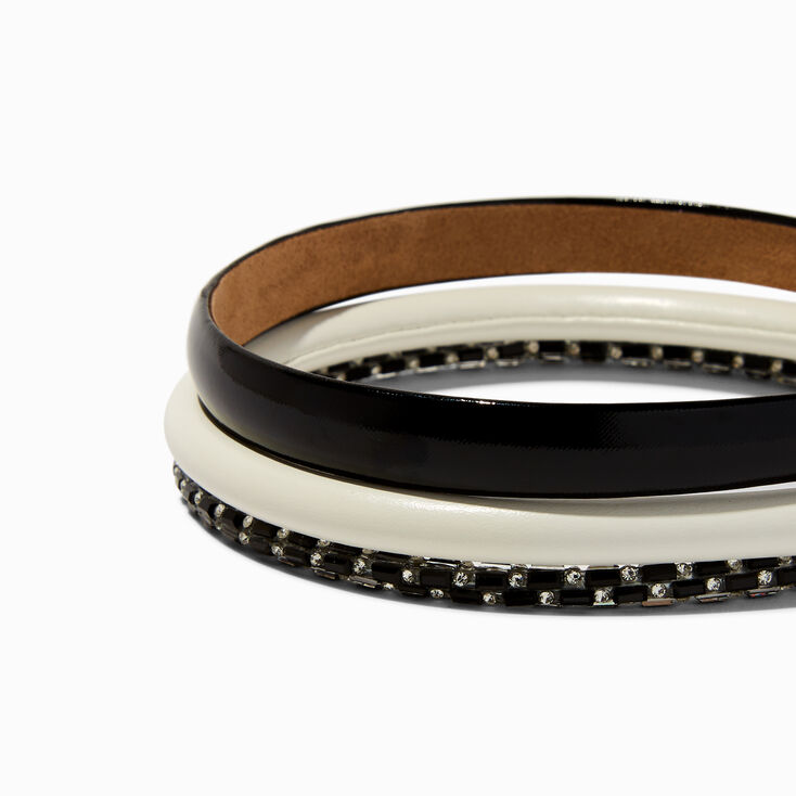 Black &amp; Ivory Headband Set - 3 Pack ,