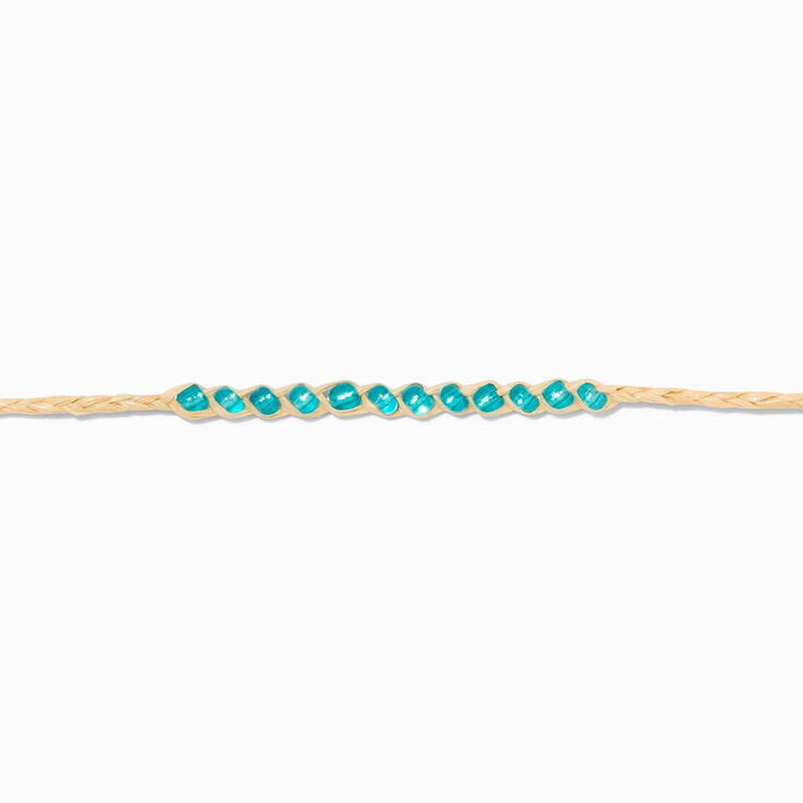 Turquoise Bead Adjustable Cord Wish Bracelet,