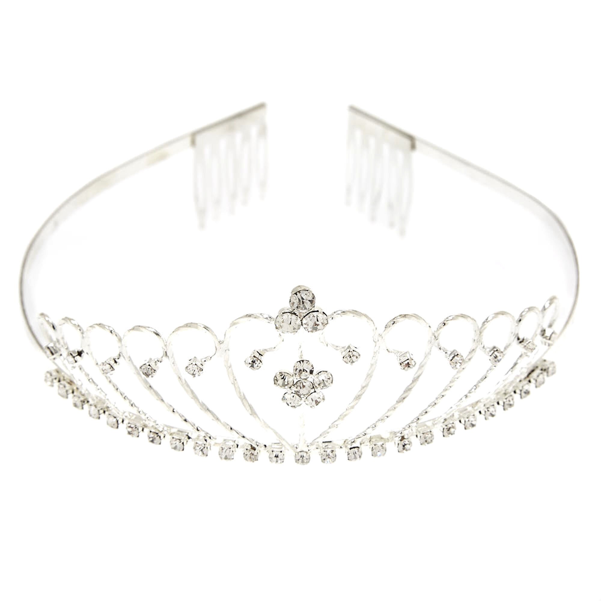 View Claires Tone Crystal Daisy Tiara Silver information
