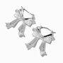 Pearl Bow Silver-tone Drop Earrings,
