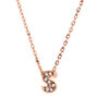 Rose Gold Embellished Initial Pendant Necklace - S,