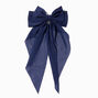 Navy Blue Long Tail Hair Bow Clip,