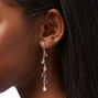 Gold Pastel Bezel Crystals 2&quot; Linear Drop Earrings,