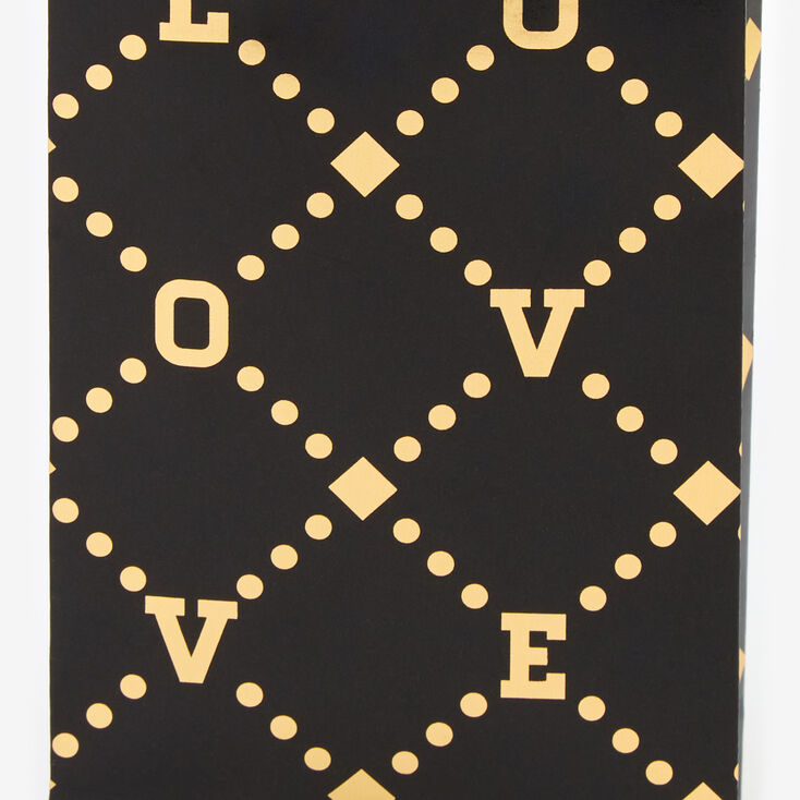 Black And Gold Love Small Gift Bag,