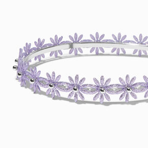 Claire&#39;s Club Light Purple Flower Metal Headband,