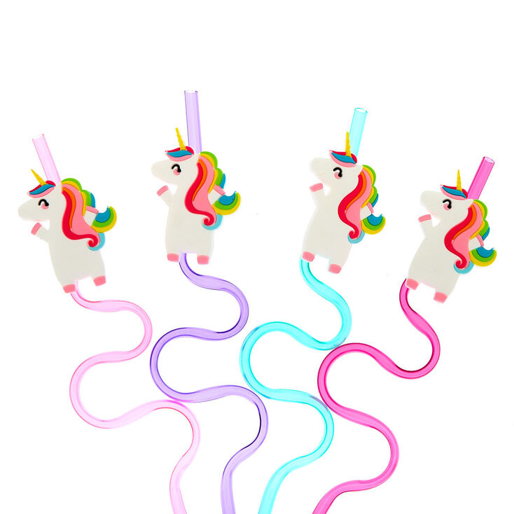 Miss Glitter the Unicorn Reusable Straws - 4 Pack,
