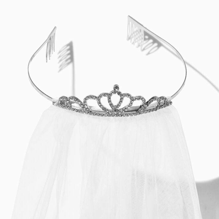 Claire's Club Special Occasion White Veil Crown