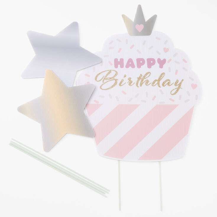 Claires&#39; Club Happy Birthday Princess Yard Sign - 3 Pack,