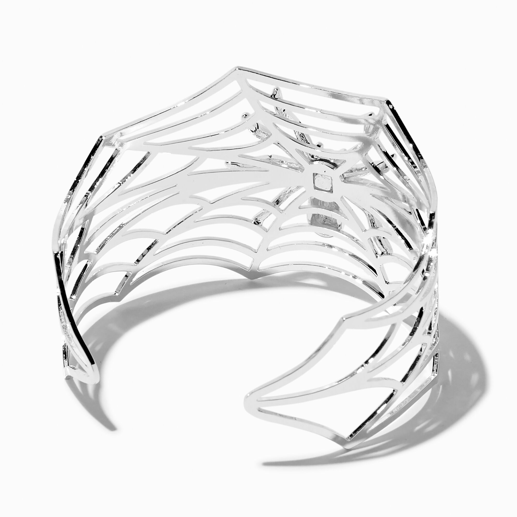 Silver-tone Spiderweb Cuff Bracelet,