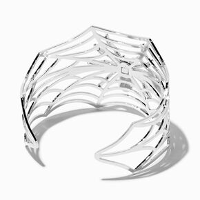 Silver-tone Spiderweb Cuff Bracelet,