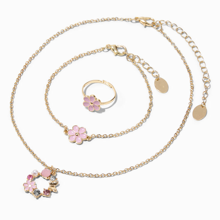 Claire&#39;s Club Pink Daisy Pendant Jewellery Set - 3 Pack,