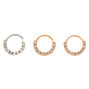 Mixed Metal 20G Mini Cartilage Hoop Earrings - 3 Pack,