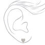 Silver Glitter Heart Clip-On Earrings,