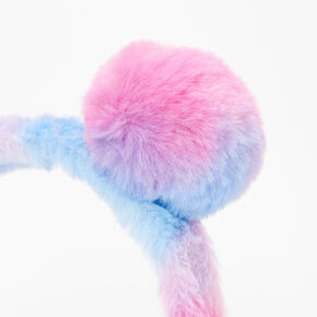 Claire&#39;s Club Pink &amp; Blue Pom Pom Cat Ears Headband,