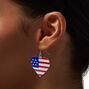 American Flag Heart Drop Earrings,