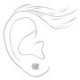 Silver Graduated Crystal Ball Magnetic Stud Earrings - 9 Pack,