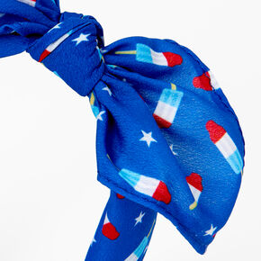 Blue Bomb Pop Knotted Bow Headband,