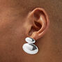 Silver-tone Melty Bubbles 1&quot; Drop Earrings,