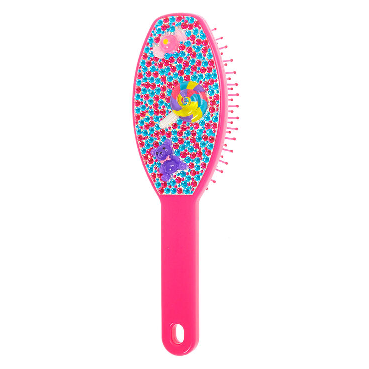Candy Collection Bling Mini Paddle Hair Brush - Pink,
