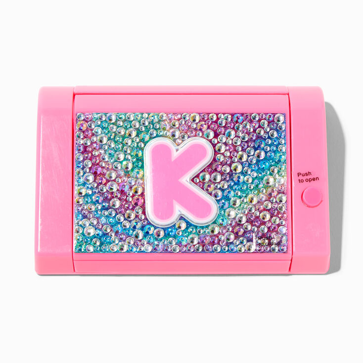 Bedazzled Initial Pink Mechanical Lip Gloss Set - K,