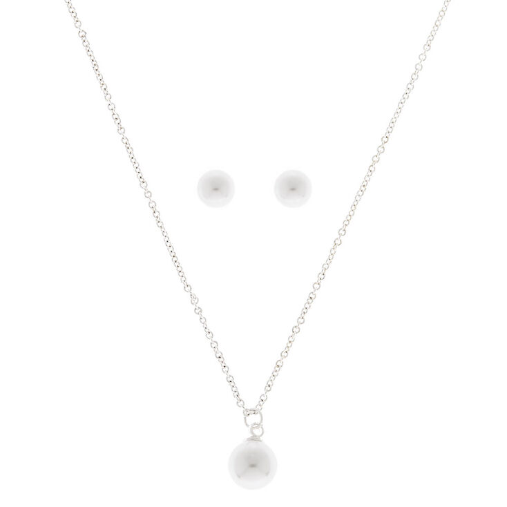 Silver Faux Pearl Jewellery Set - 2 Pack,