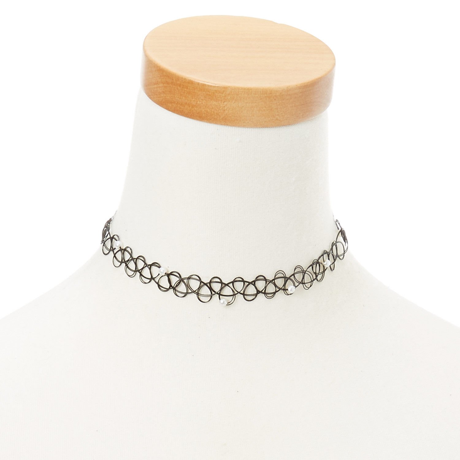Pearl Tattoo Choker Necklace,