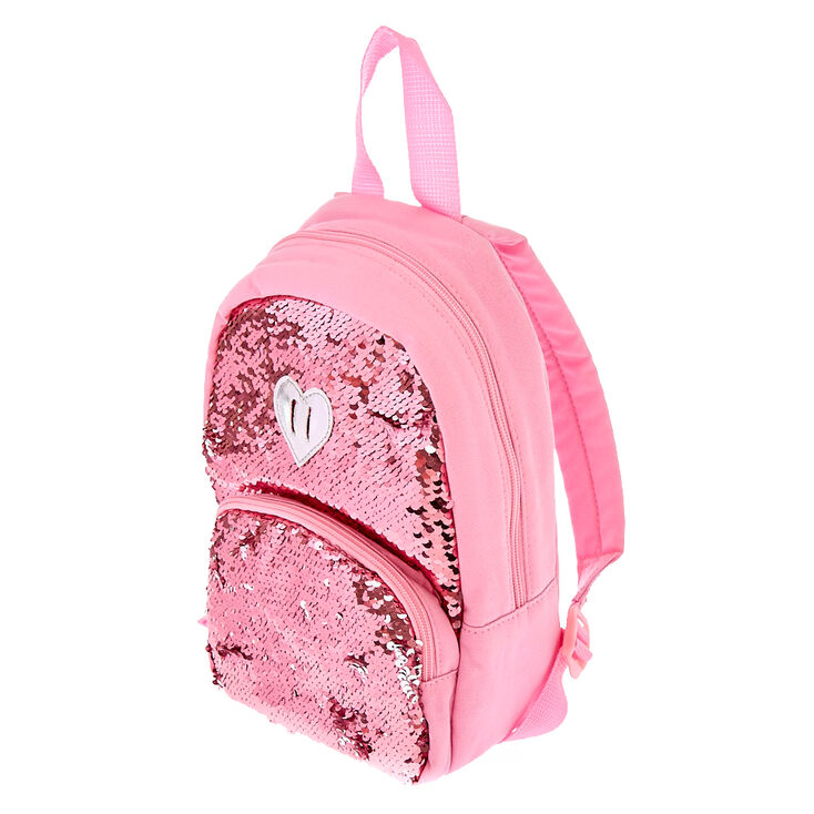 Claire's Club Reversible Sequins Medium Backpack - Pink | Claire's US