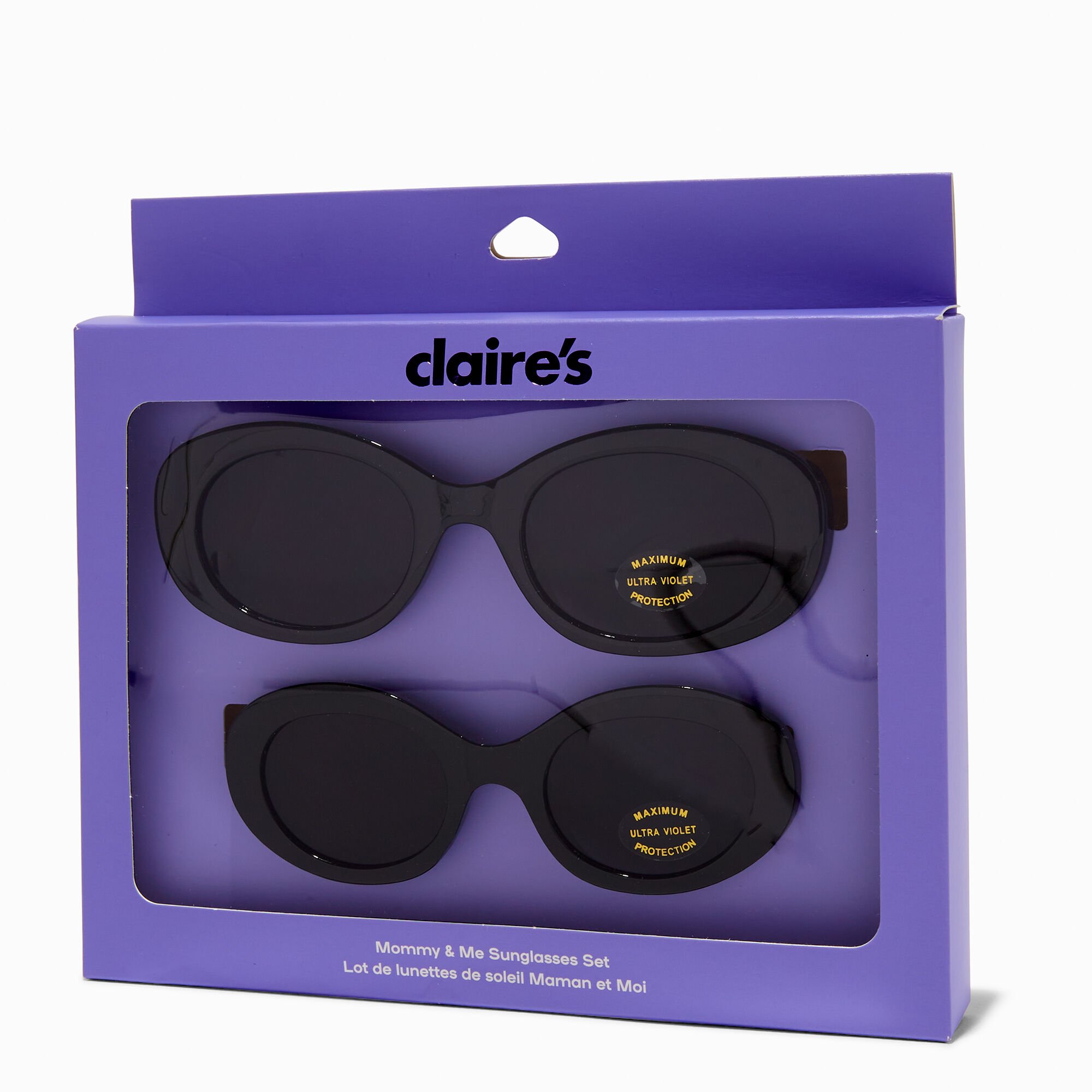 Lunettes de soleil ovales noires assorties « Mommy et Me » - Lot de 2,