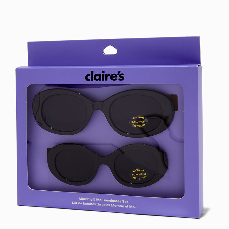 Lunettes de soleil ovales noires assorties &laquo;&nbsp;Mommy et Me&nbsp;&raquo; - Lot de 2,