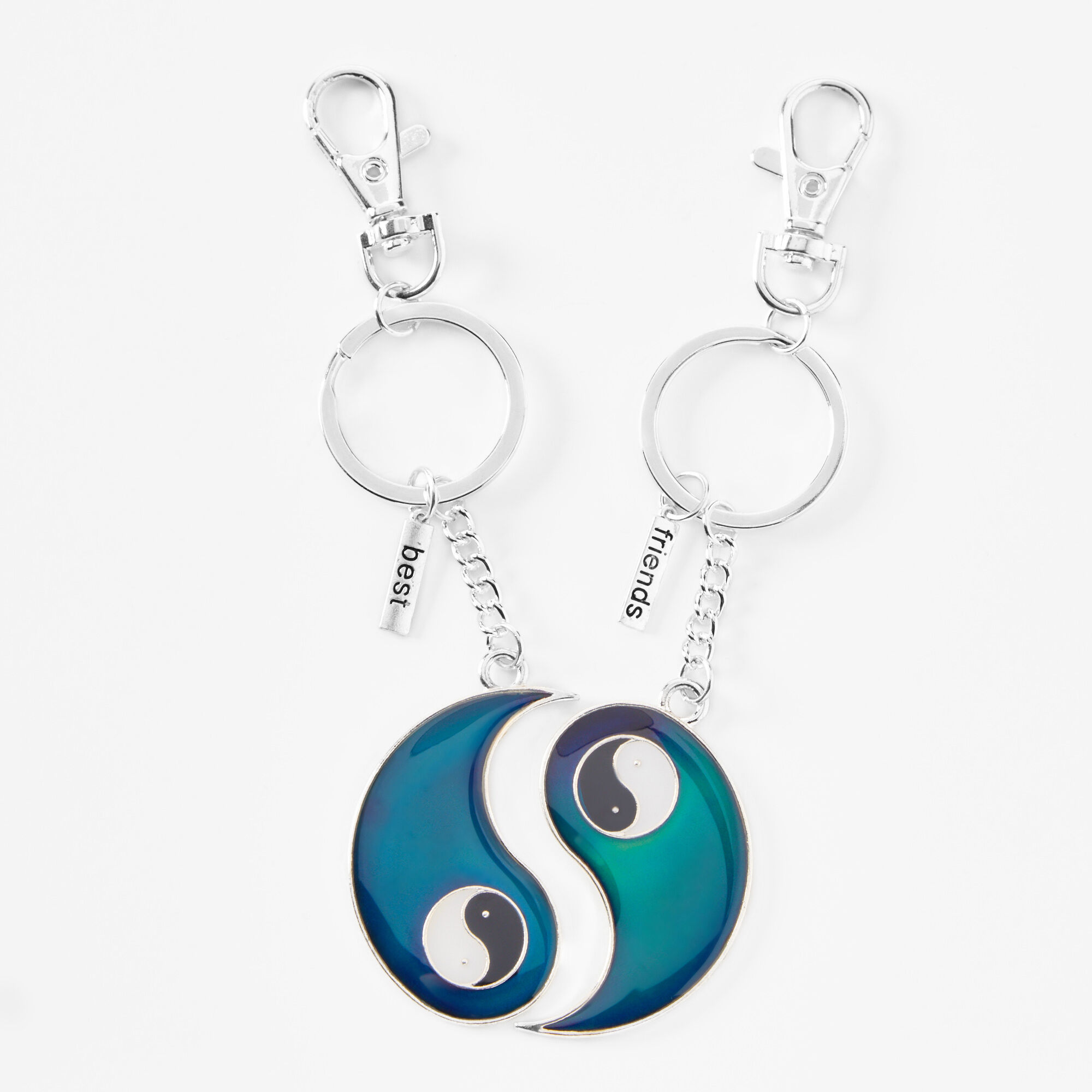 Claire's Porte-clés yin yang irisés best friends - Lot de 2
