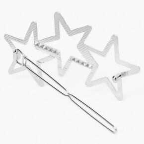 Silver Triple Star Cluster Hair Pin,