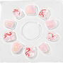 Claire&#39;s Club Pink Squiggle Square Press On Vegan Faux Nail Set - 10 Pack,