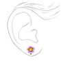 Carved Flower Clip-On Earrings - 3 Pack,