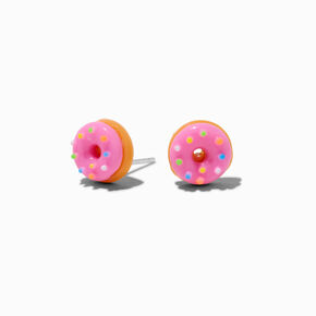 C LUXE by Claire&#39;s Sterling Silver Post Pink Sprinkles Donut Stud Earrings,