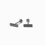 C LUXE by Claire&#39;s Silver-tone Titanium Bar Flat Back Stud Earrings,
