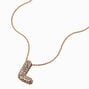 Gold-tone Pav&eacute; Bubble Initial Pendant Necklace - L,