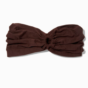 Brown Ruched Keyhole Headwrap,