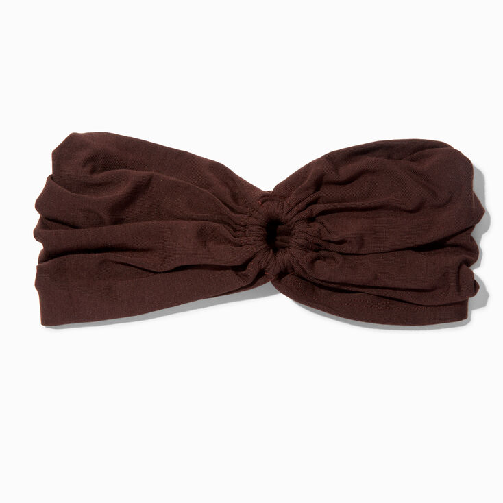 Brown Ruched Keyhole Headwrap,