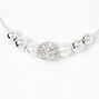Silver-tone Crystal Fireball &amp; Pearl Bolo Bracelet,