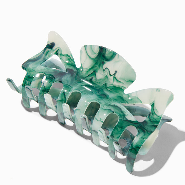 Green Marble Design Large Hair Claw,