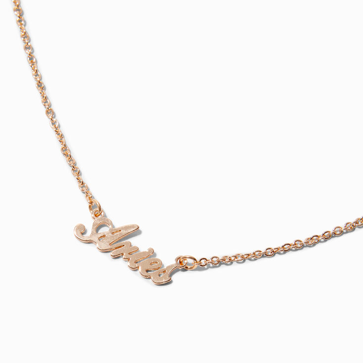 Gold-tone Script Zodiac Pendant Necklace - Aries,