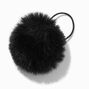 &Eacute;lastiques &agrave; pompons en fausse fourrure noirs - Lot de 2,