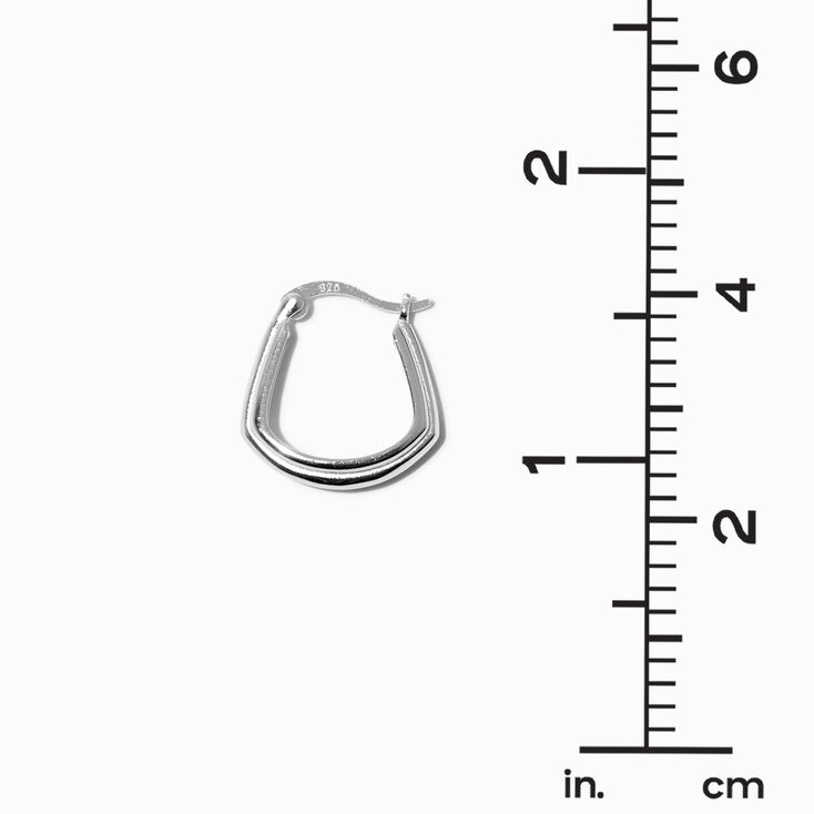 C LUXE by Claire&#39;s Sterling Silver 14MM Fancy Hoop Earrings,