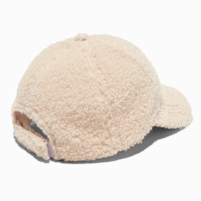 Cream Sherpa Baseball-Style Hat,