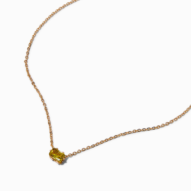 Green Cubic Zirconia Gold-tone Pendant Necklace