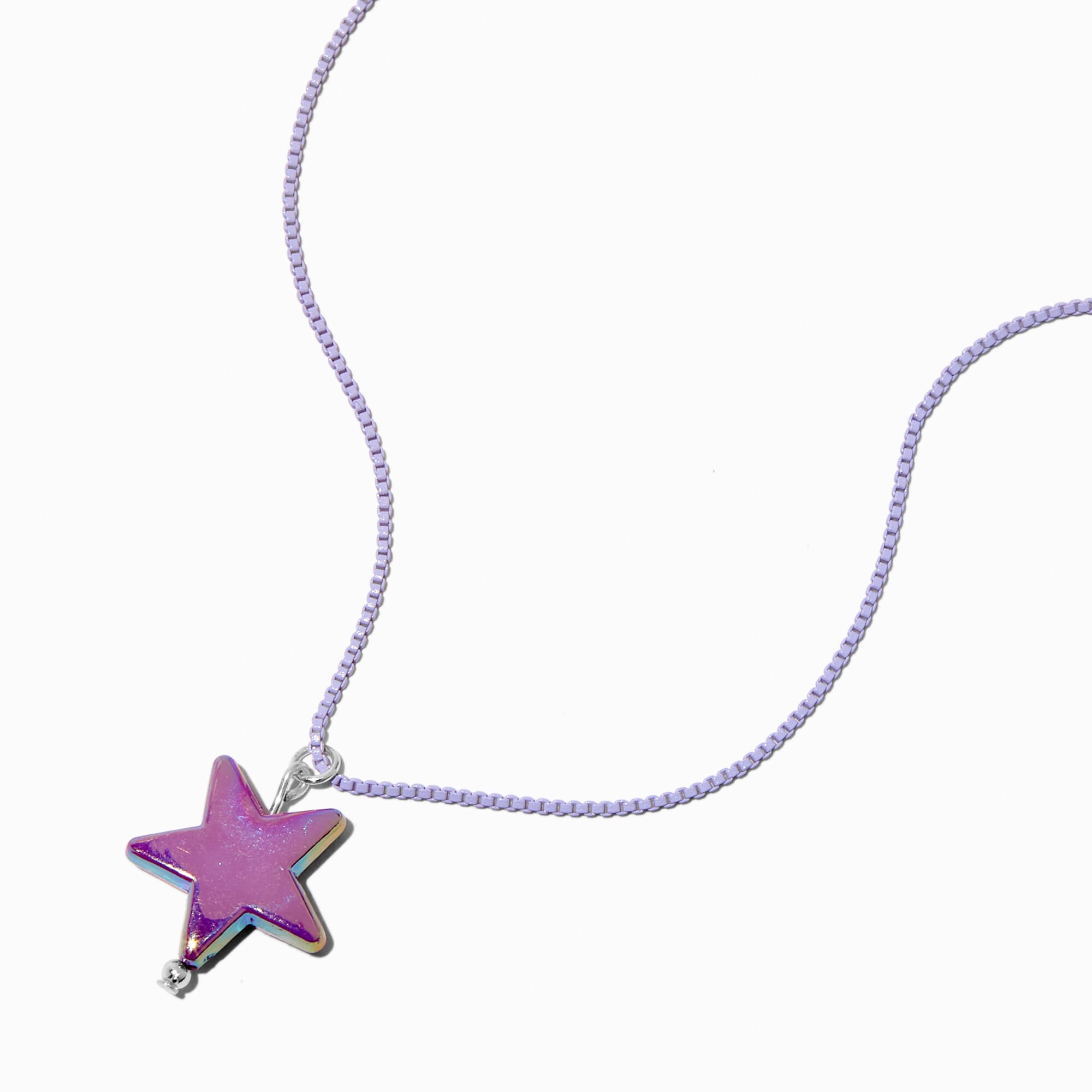 Purple Star Pendant Necklace Claire s US